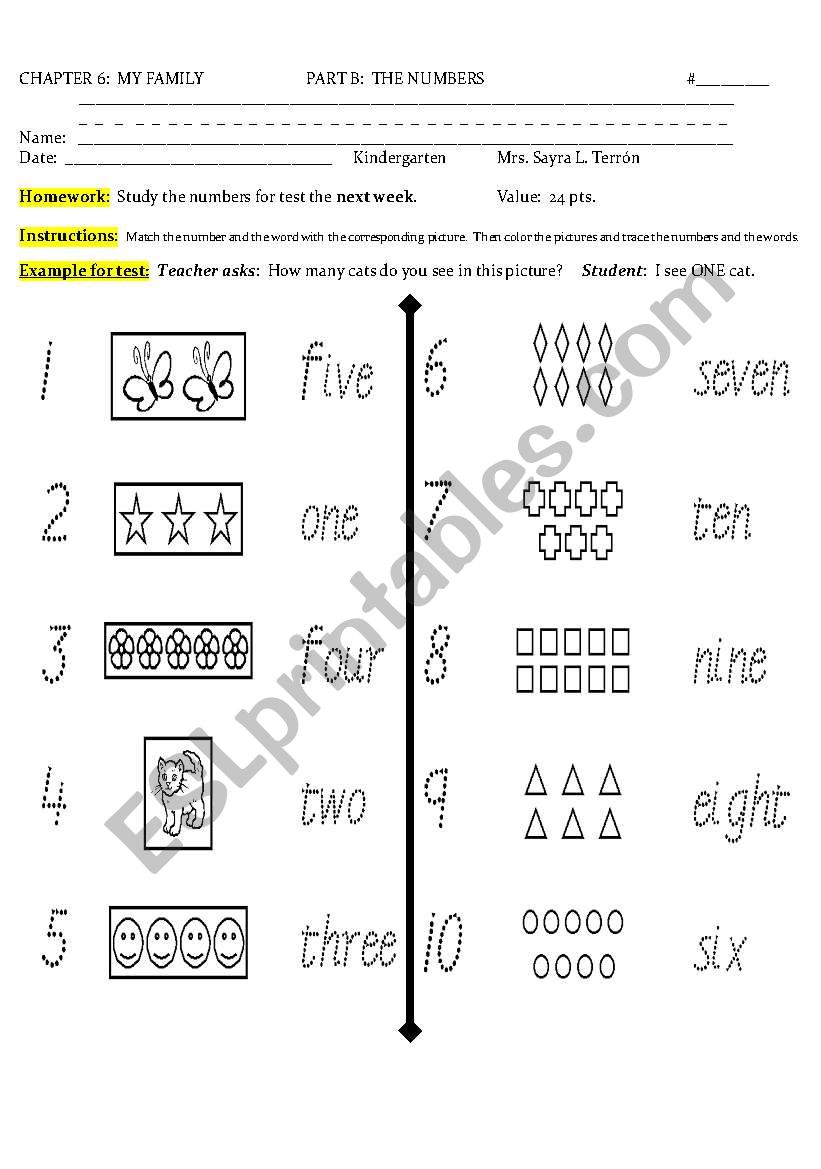Numbers worksheet