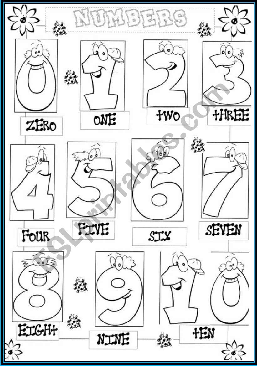 numbers pictionary worksheet