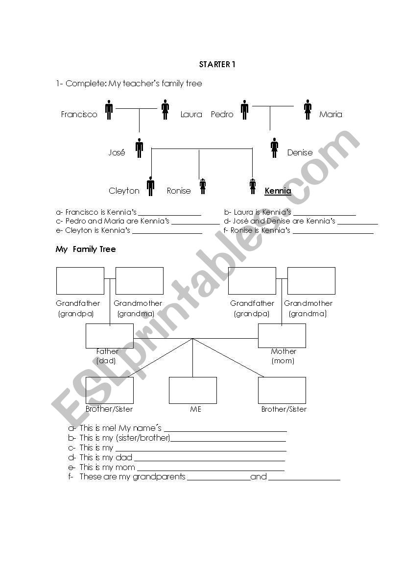 family tree worksheet