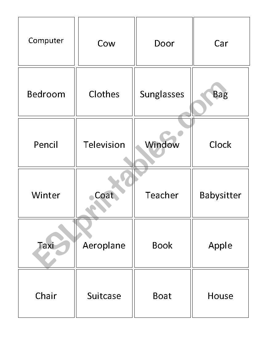 Describing objects worksheet