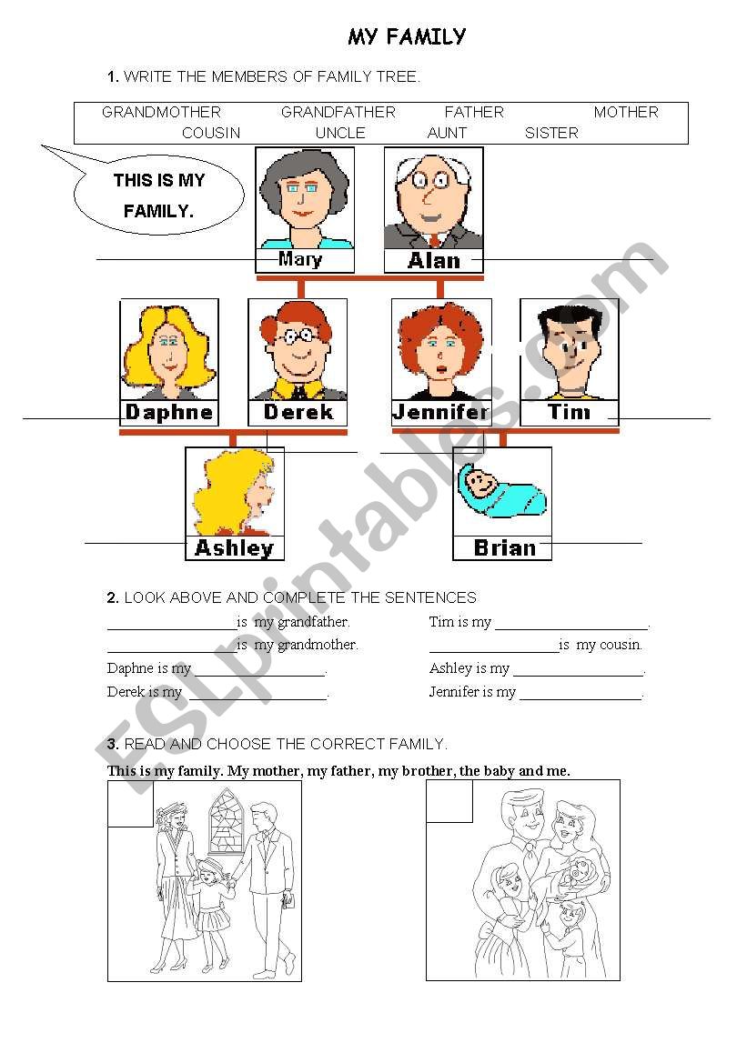 MY FAMILY worksheet