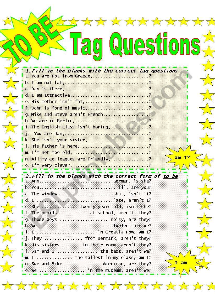 You like tags, dont you? worksheet