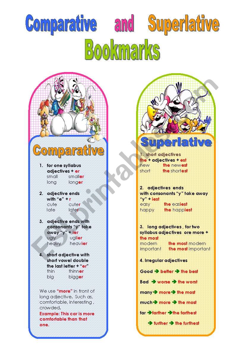 comparative and superlative bookmarks