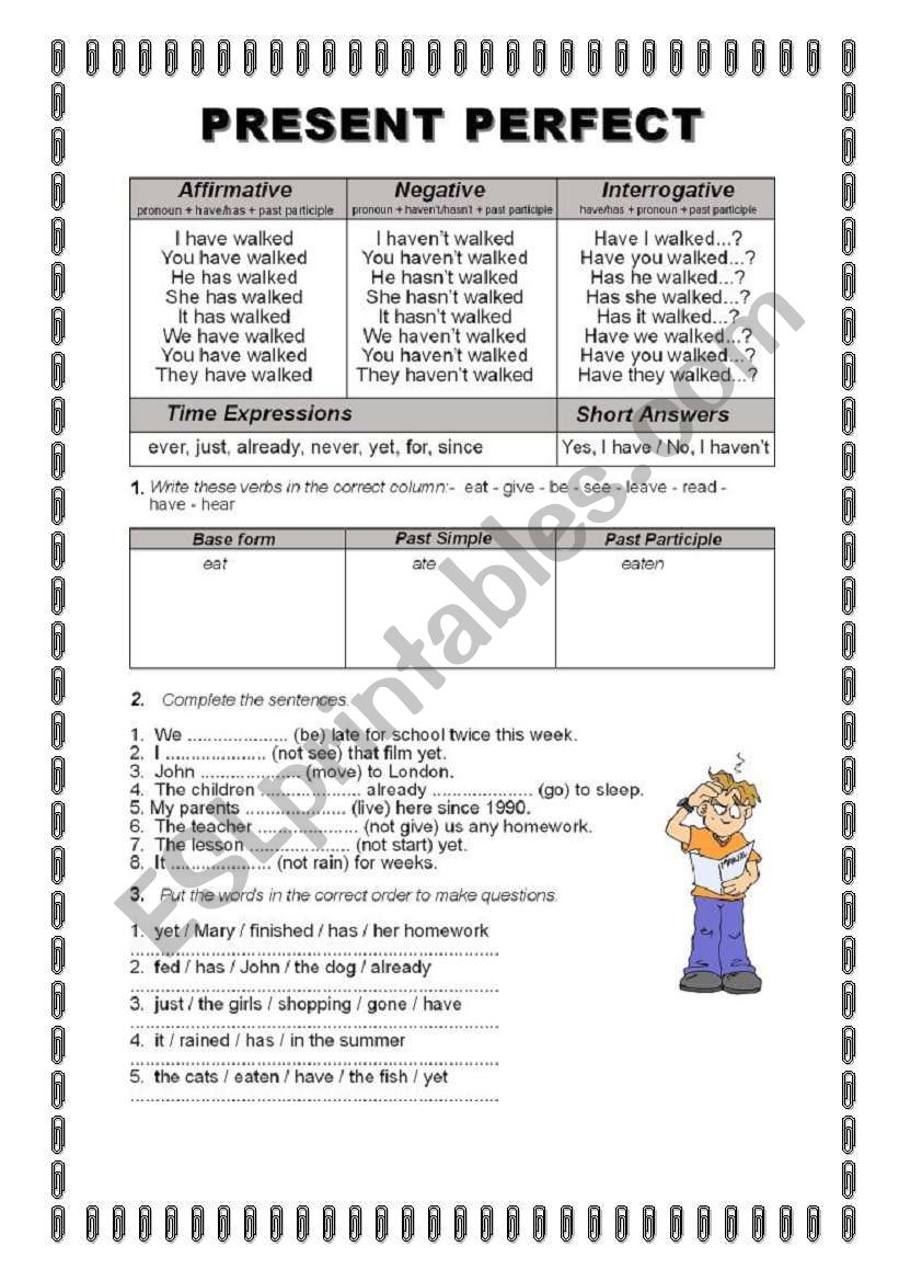 PRESENT PERFECT worksheet