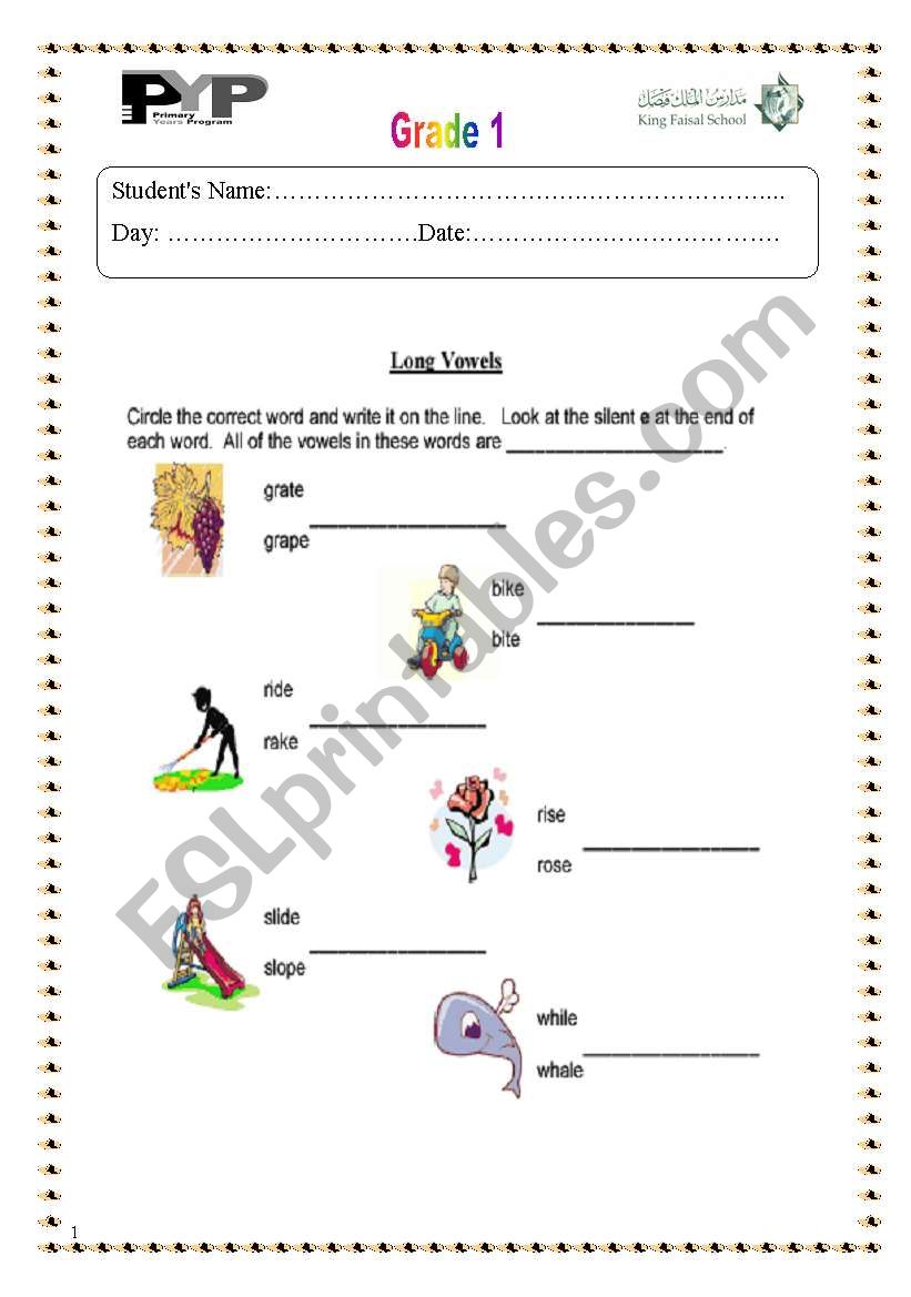 vowels worksheet