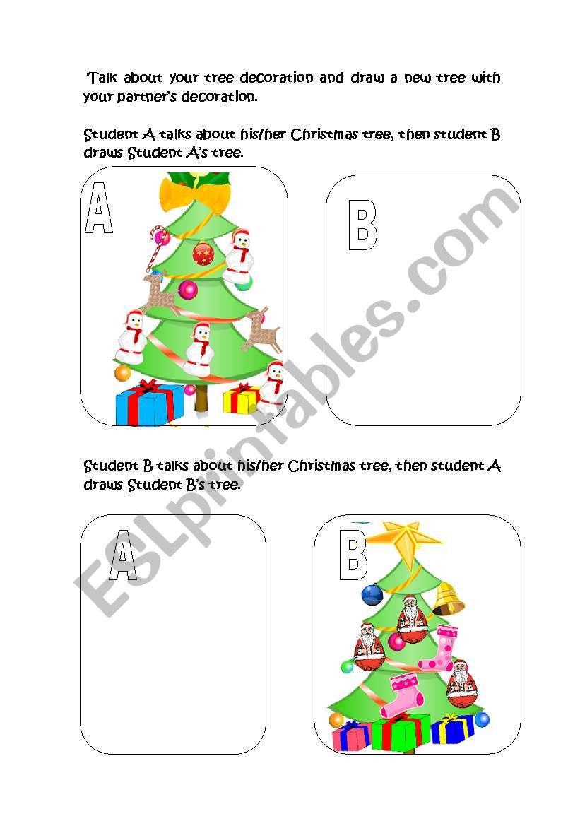 Christmas tree  worksheet