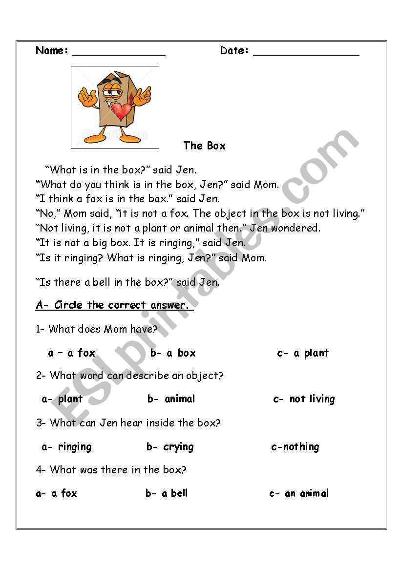 Reading Comprehension worksheet