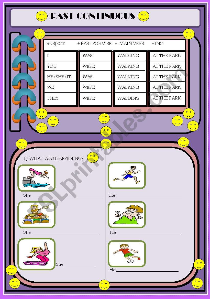 PAST CONTINUOUS worksheet