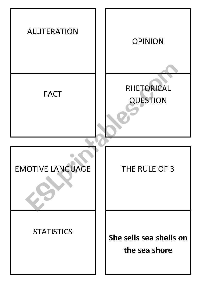 Persuasive techniques matching activity