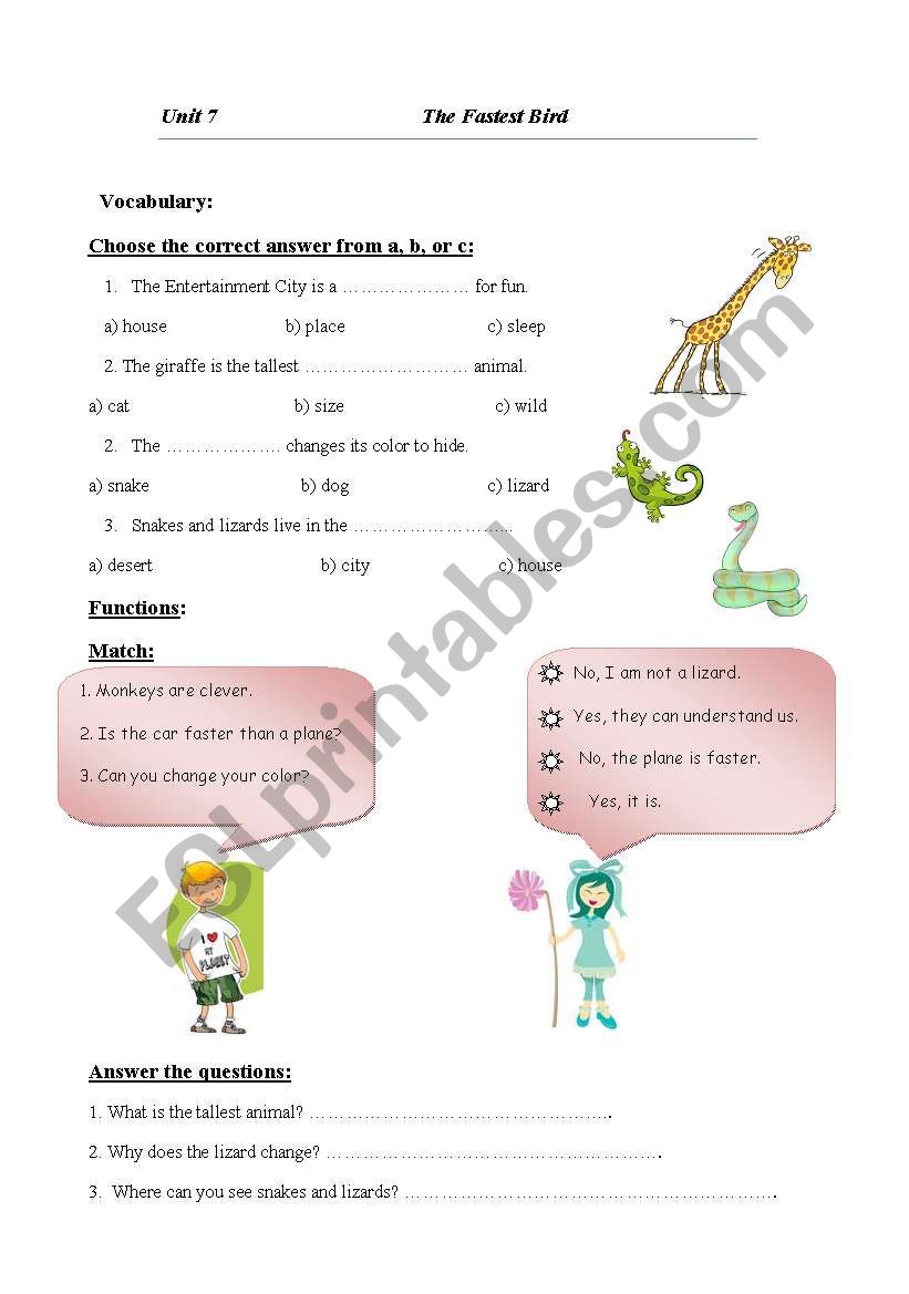 Superlatives worksheet