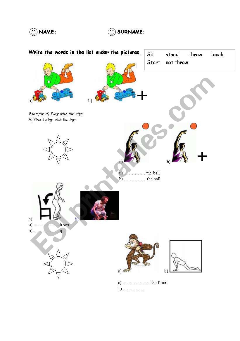 VERBS worksheet