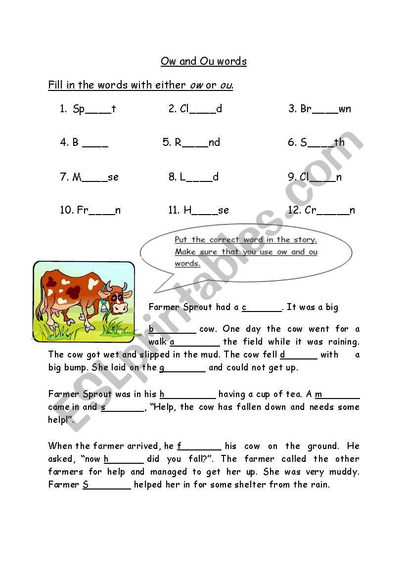 ow and ou worksheet worksheet
