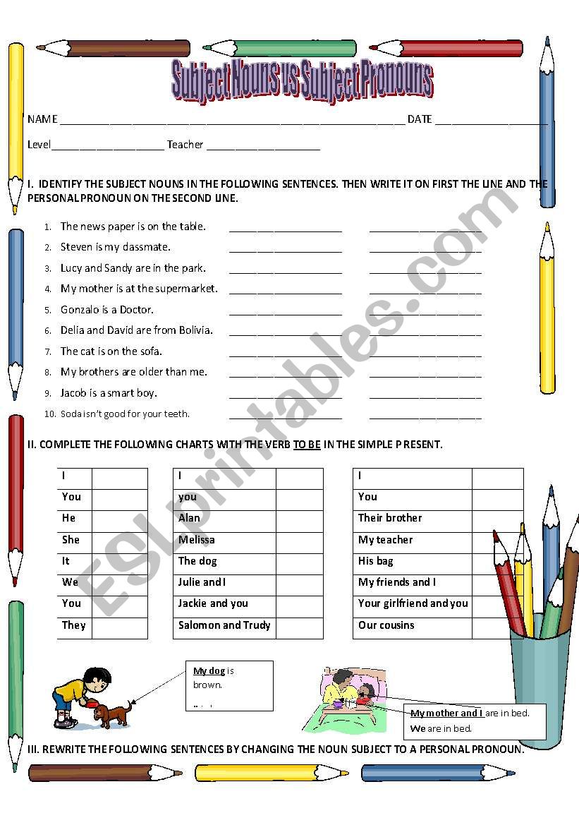 Subjects and Personal Pronouns with BE