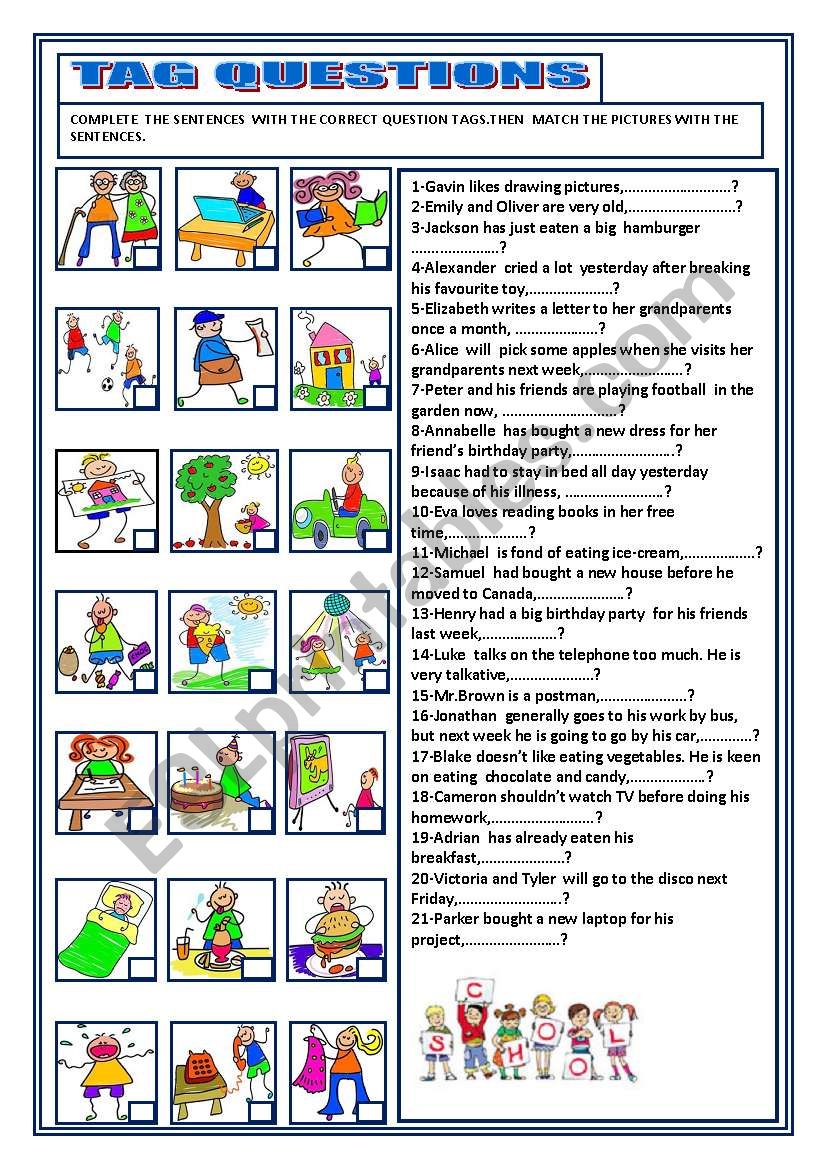 TAG QUESTIONS worksheet