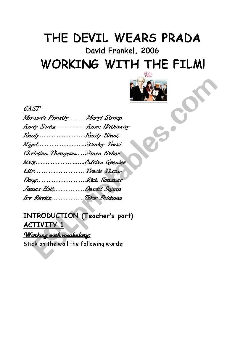 Working with films: 