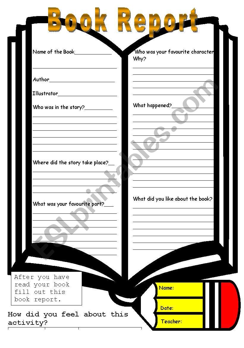 book report form worksheet