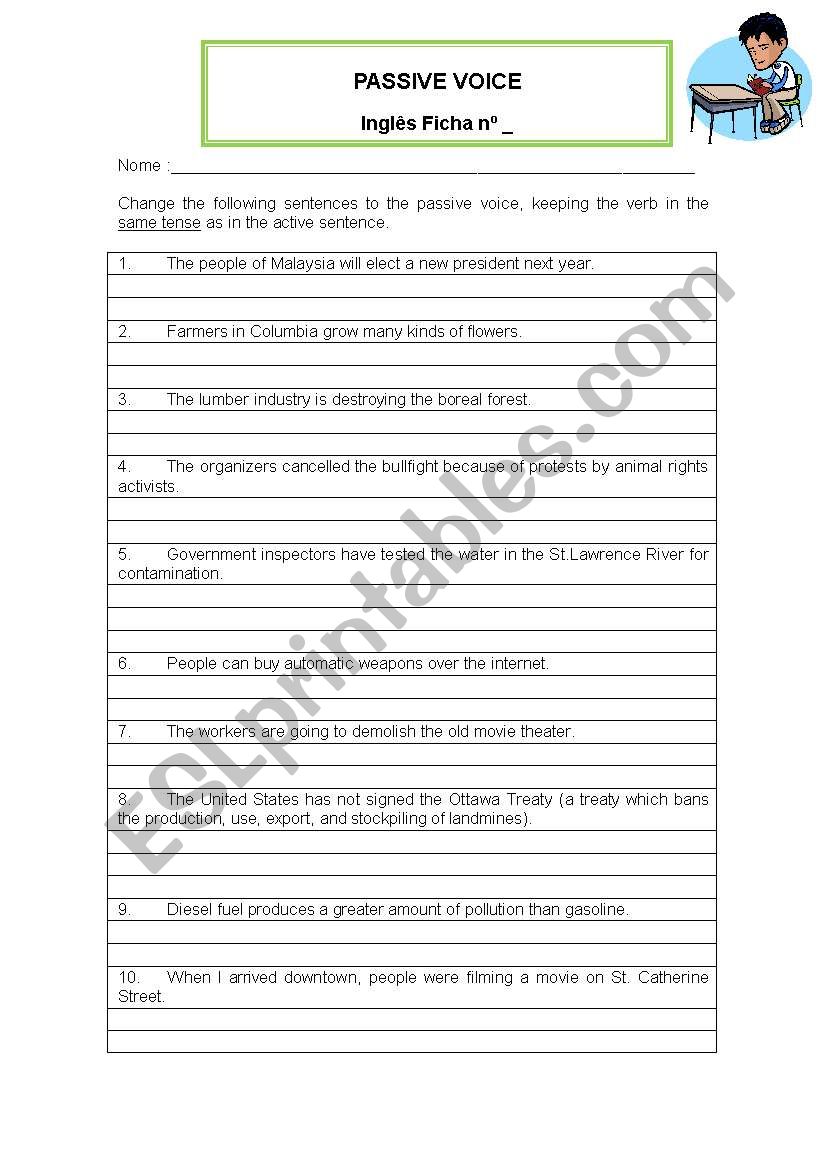 passive voice worksheet