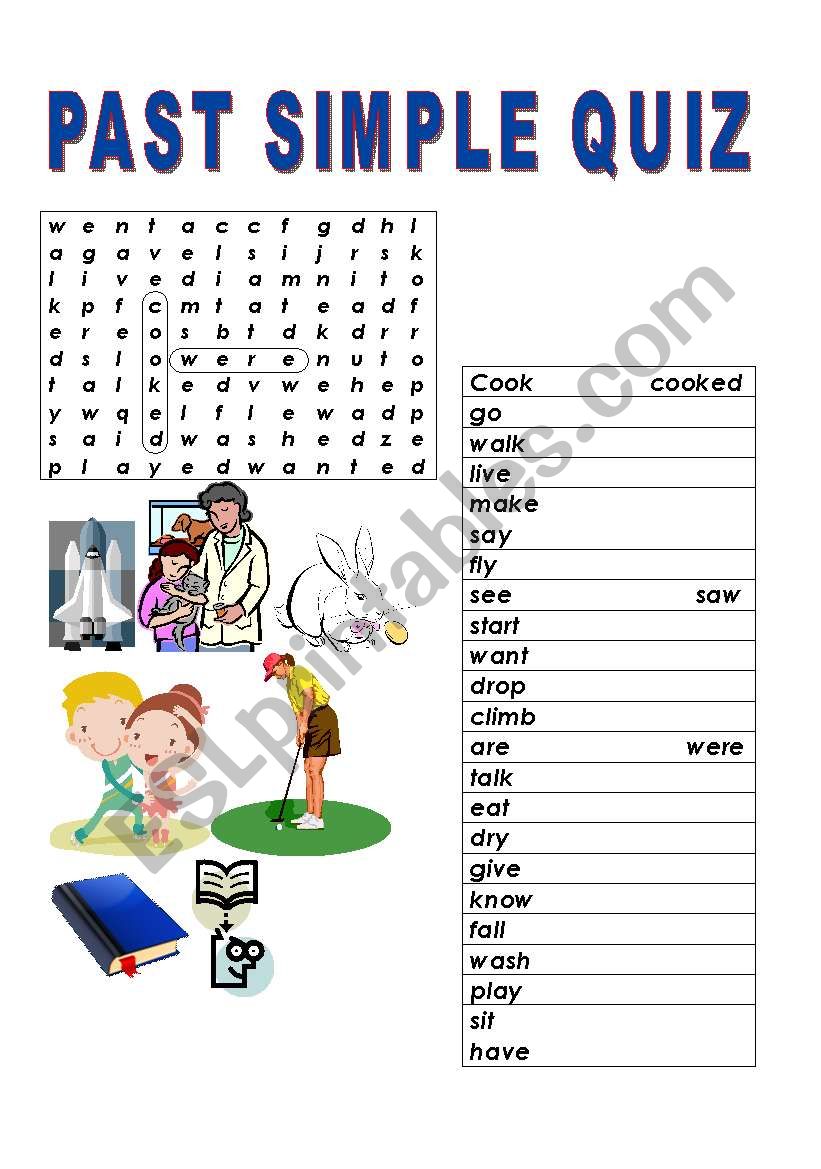 Past simple quiz worksheet