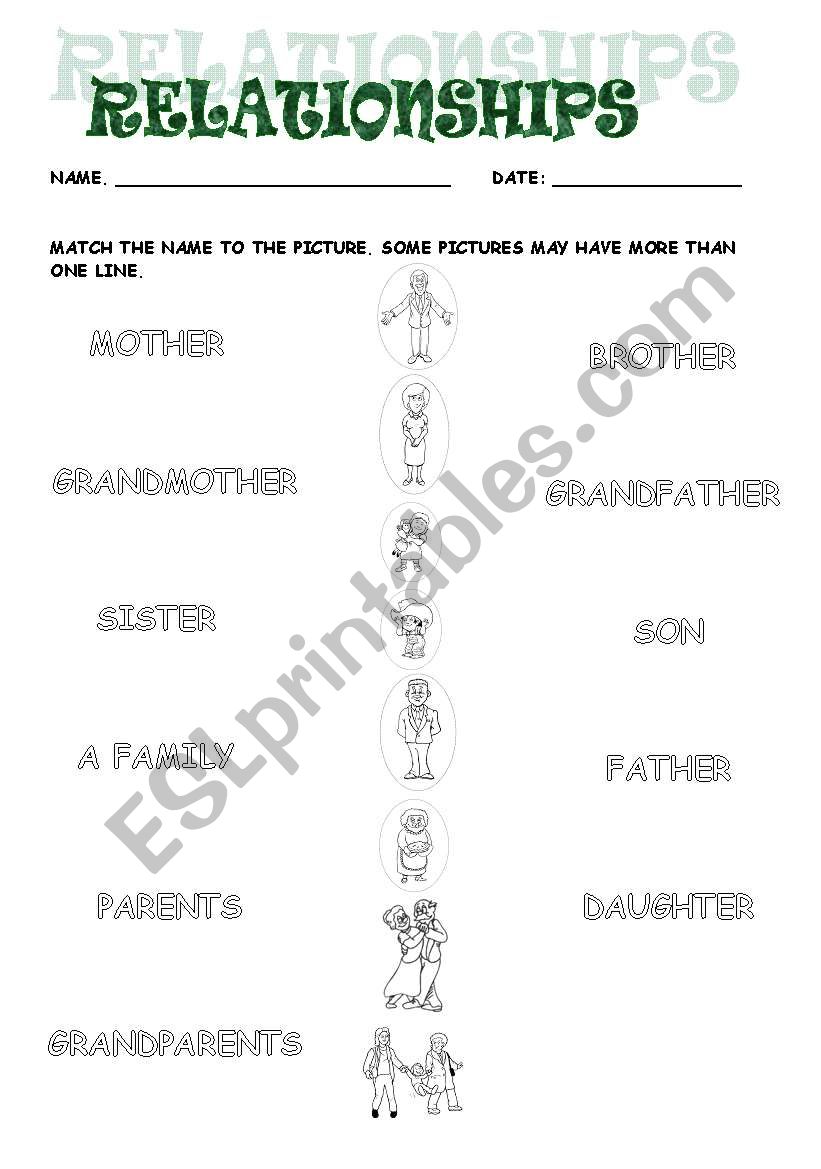 Family Members worksheet