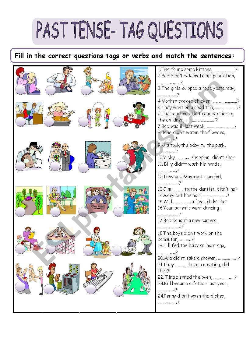 Past Tense -tag questions worksheet