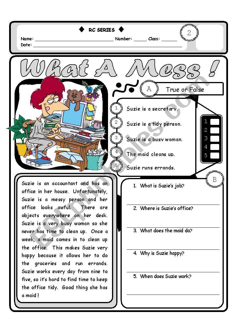 RC Series LEVEL 2_03 What A Mess (Fully Editable + Answer Key)