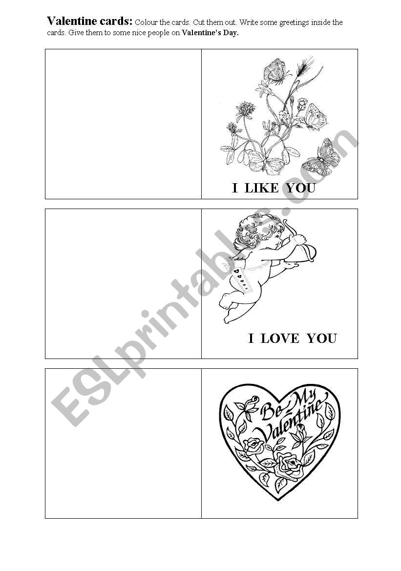 Valentine Cards 2/2 worksheet