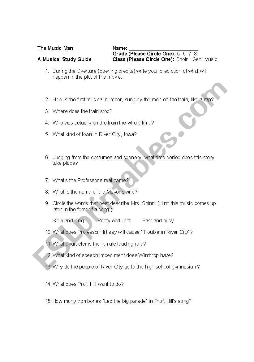 Musical Worksheet - 