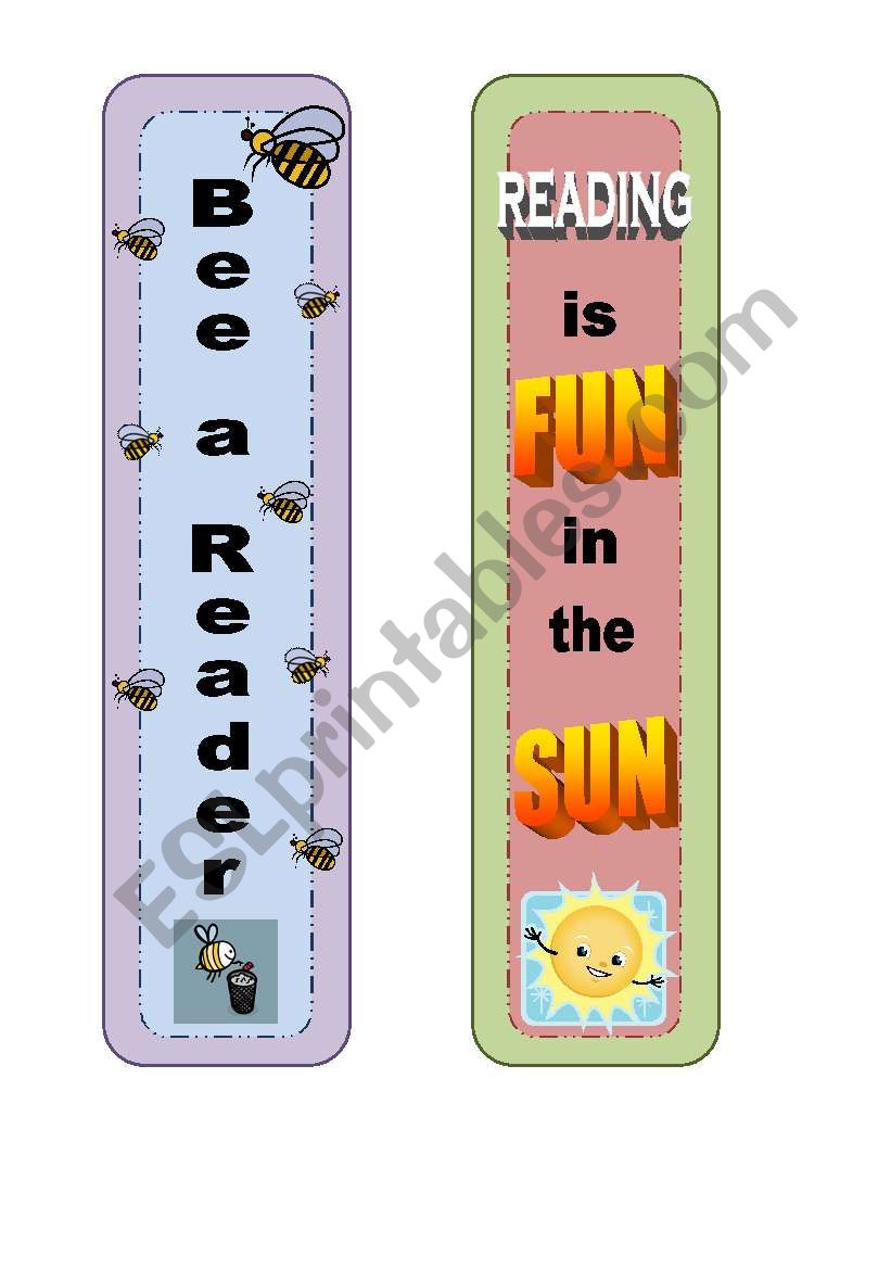 Bookmarks worksheet