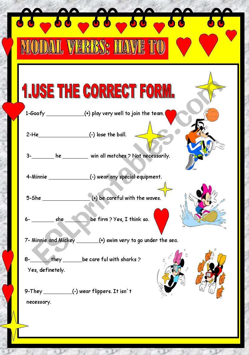 MODAL VERBS:HAVE TO worksheet