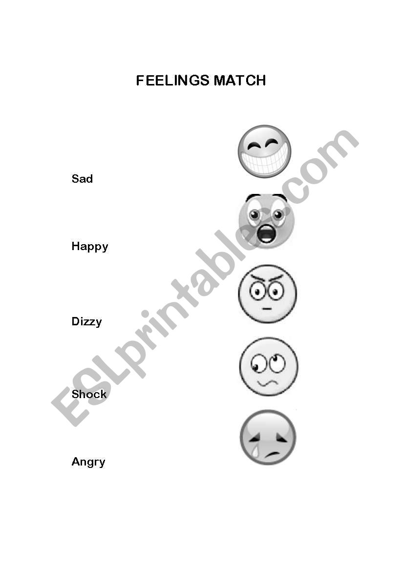 Feelings Match worksheet