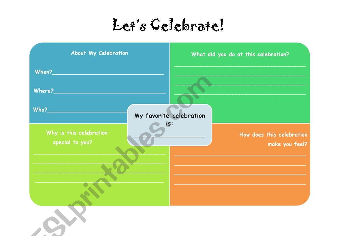 Lets Celebrate!  Graphic Organizer