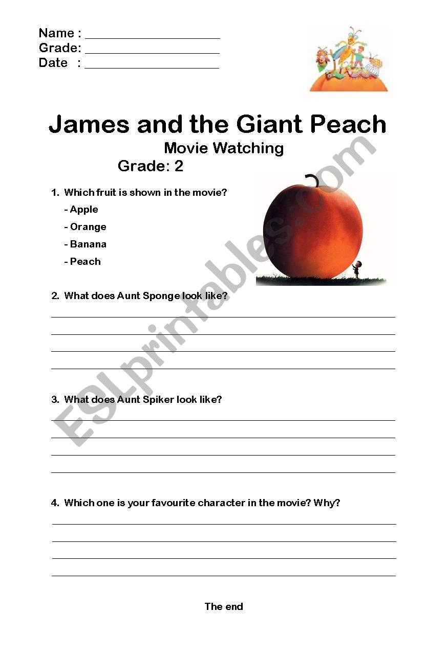 James and the Giant Peach movie watching 