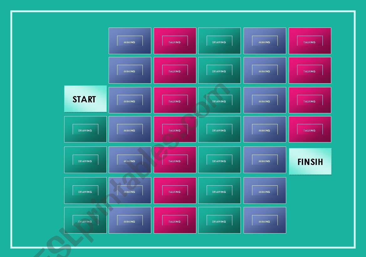 Activity game board  worksheet