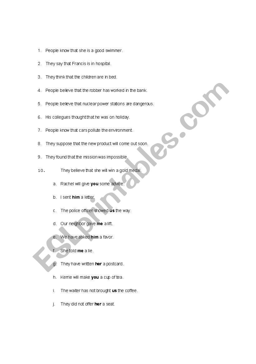 personal passive worksheet