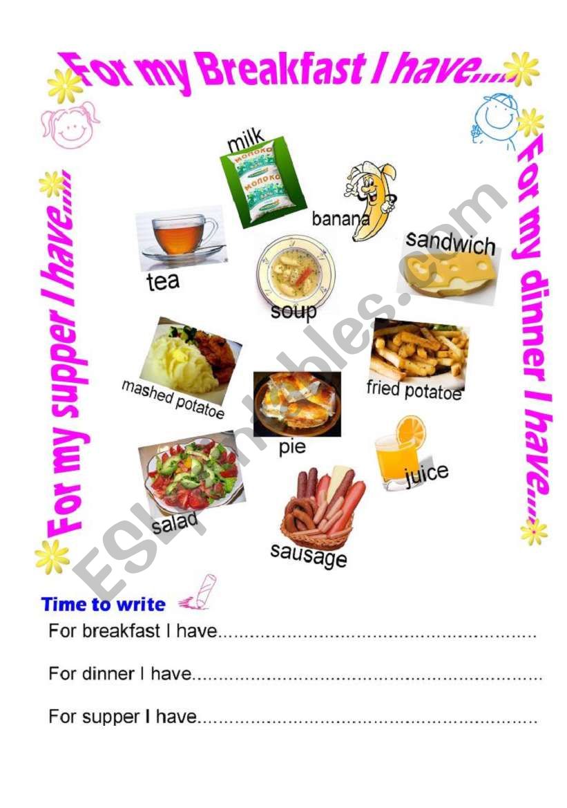 What do you have for breakfastdinnersupper