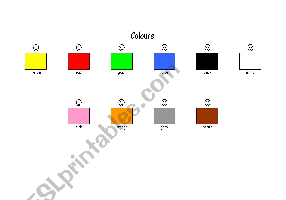 Colours worksheet