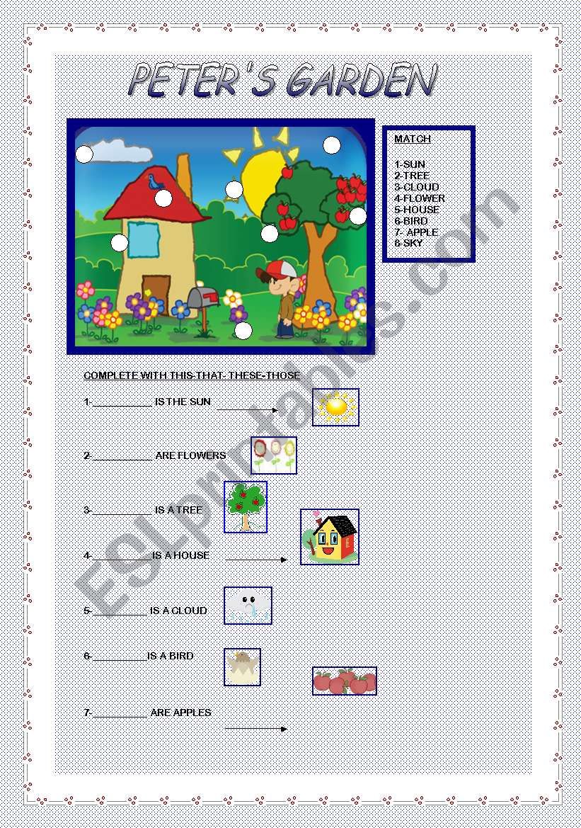 PETERÂ´S GARDEN worksheet