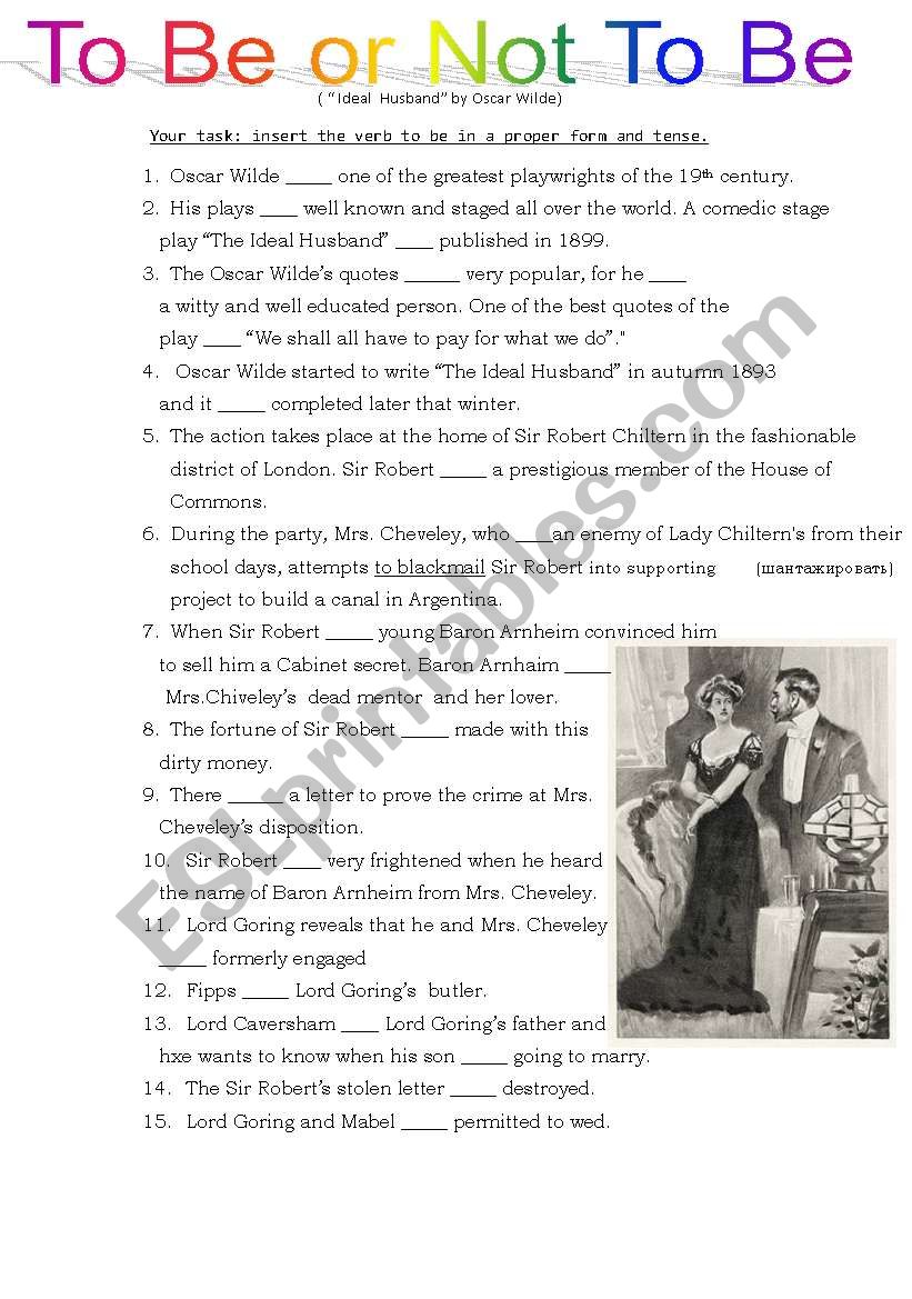 Oscar Wilde Ideal husband worksheet