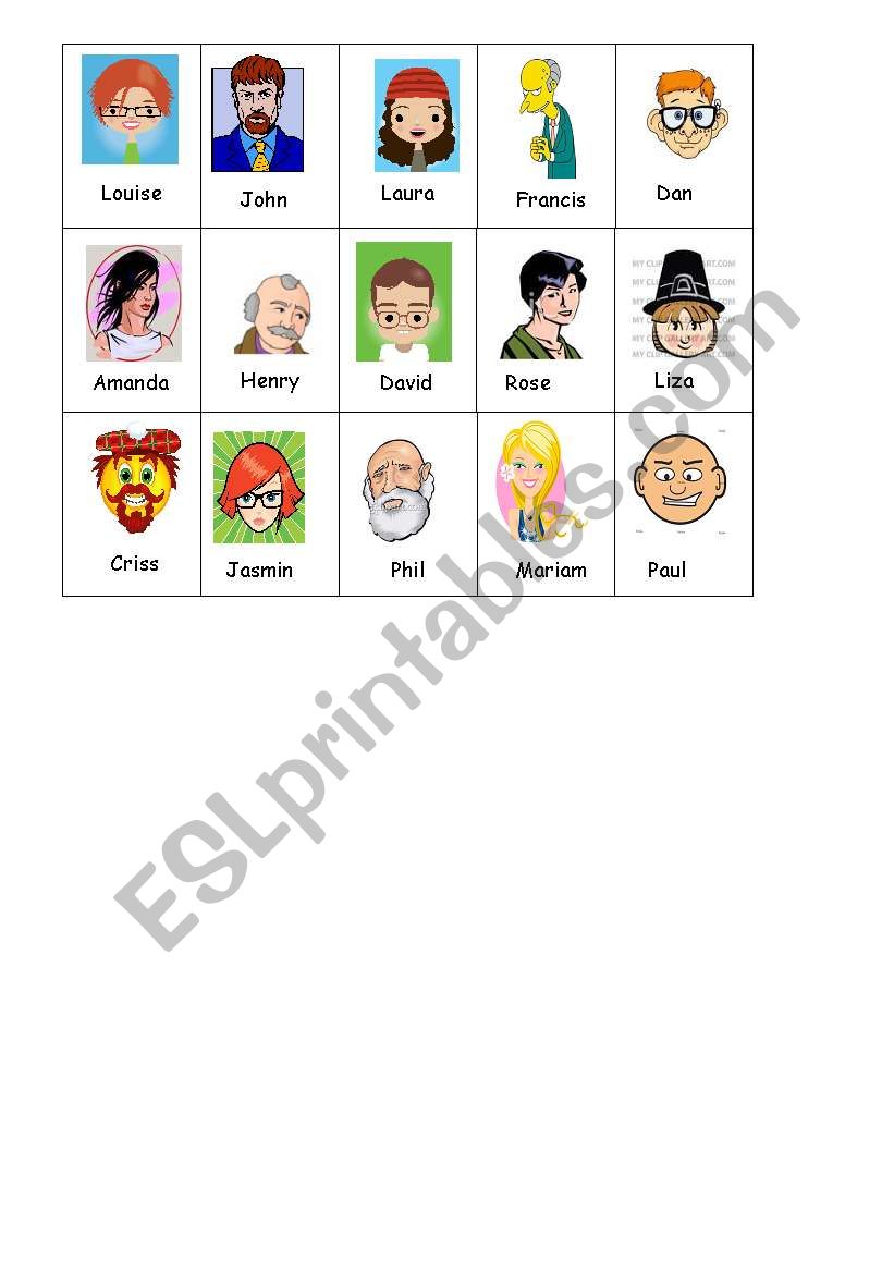 Guess who? worksheet
