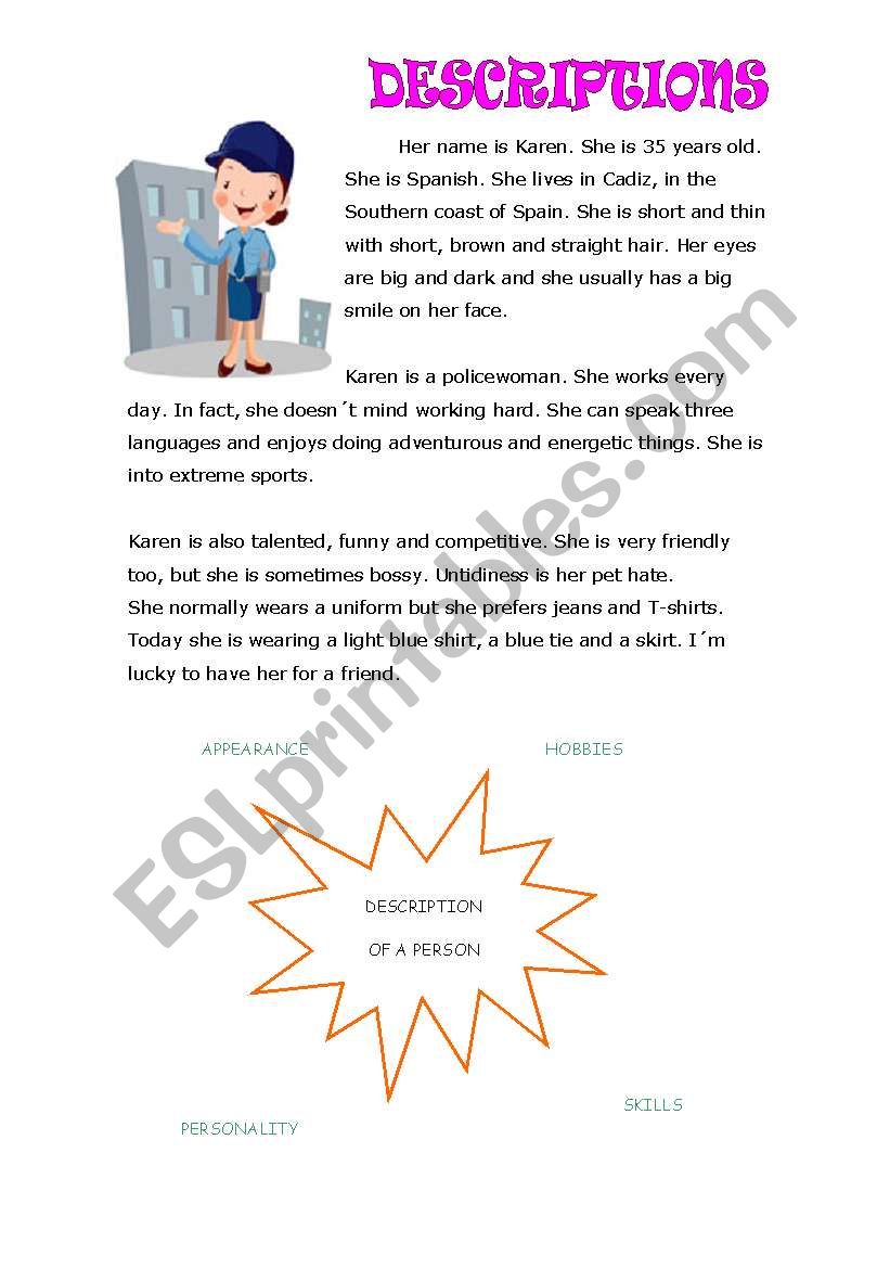 Describing people worksheet