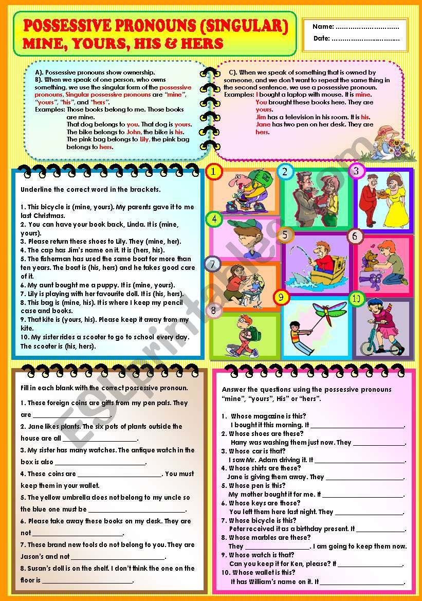 possessive-pronouns-singular-mine-yours-his-and-hers-esl-worksheet-by-ayrin