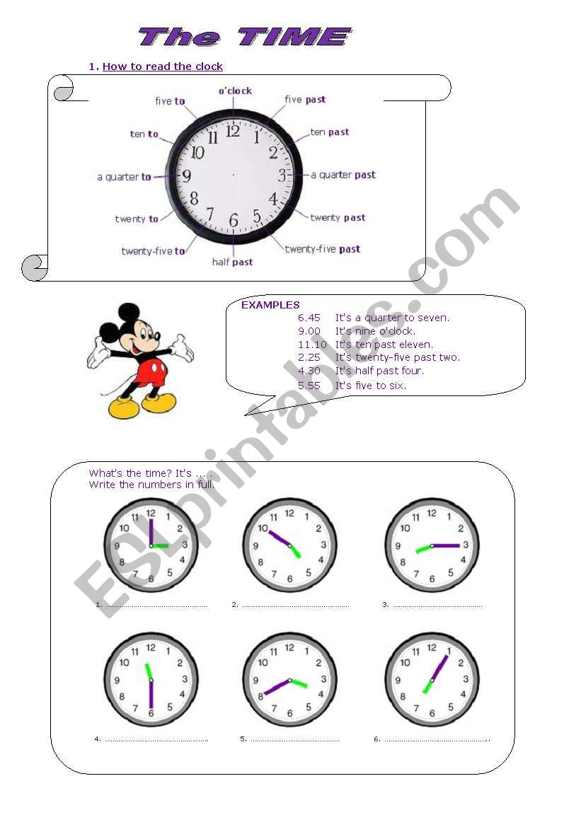 The time worksheet