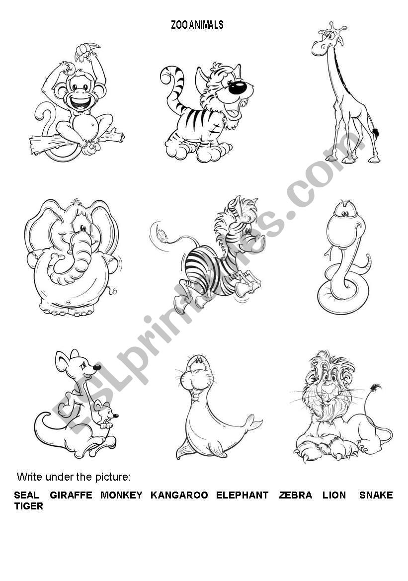 ZOO ANIMALS part II worksheet