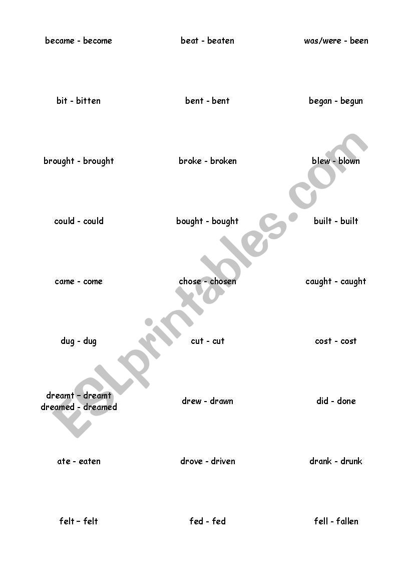 irregular verbs-practice cards-back