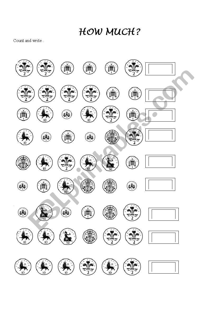 money worksheet