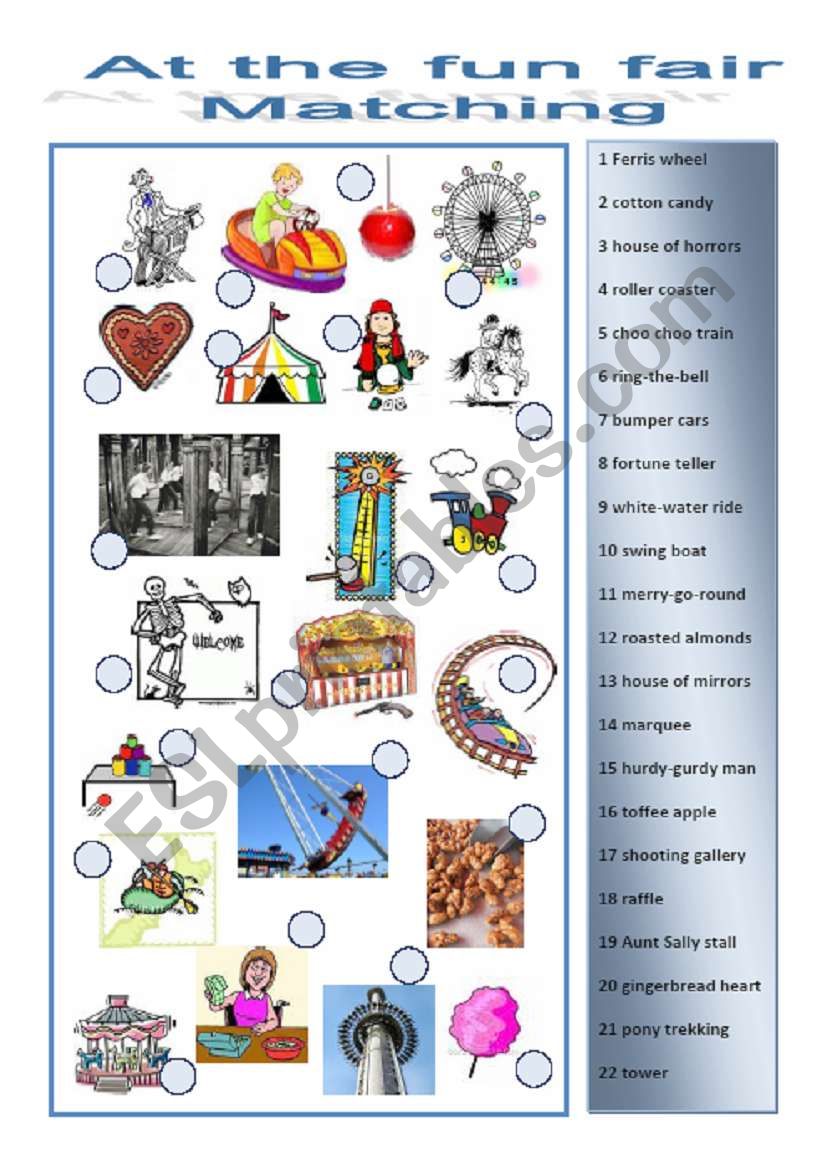 At the fun fair 2/3 worksheet