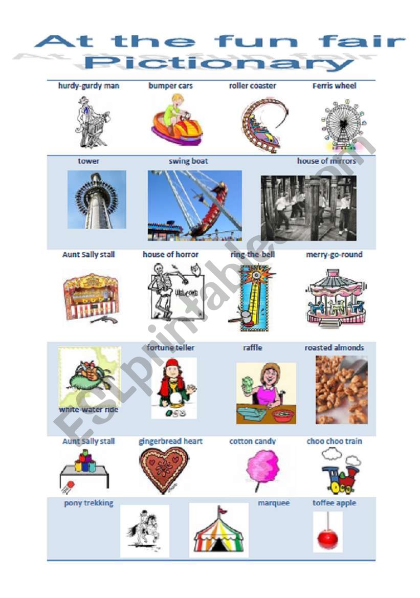 At the fun fair 1/3 worksheet