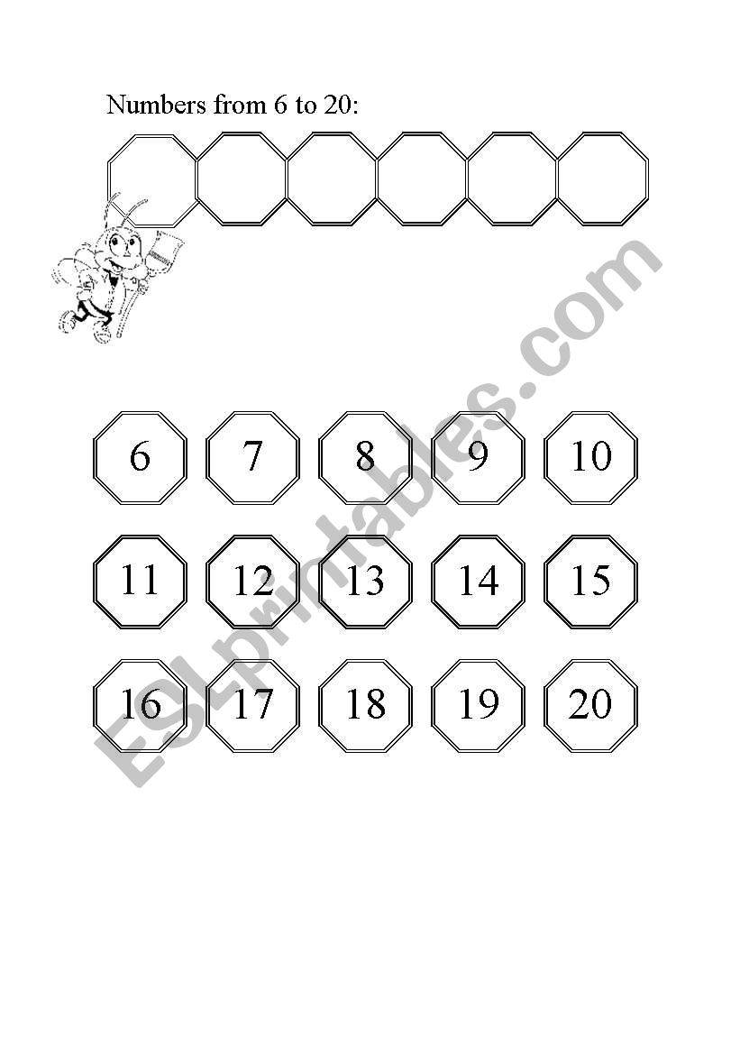 Bingo numbers worksheet