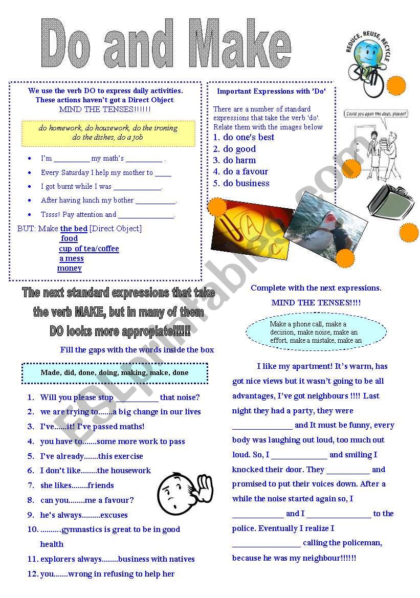 Do and make worksheet