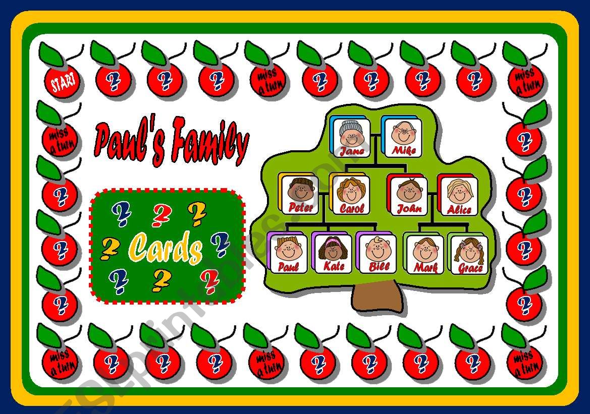 FAMILY BOARD GAME - PART 1 worksheet